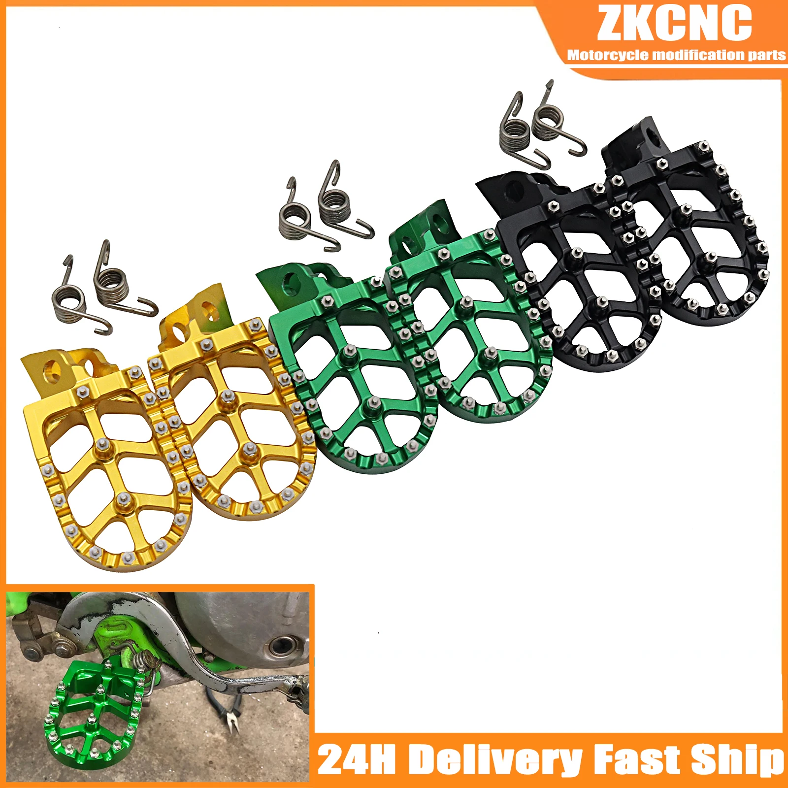 

Motocross Parts For Kawasaki KX65 KX80 KX85 KX100 KX112 KLX140 KLX140L KLX140G CNC Footpegs Foot Rests Pegs Pedal Footrests