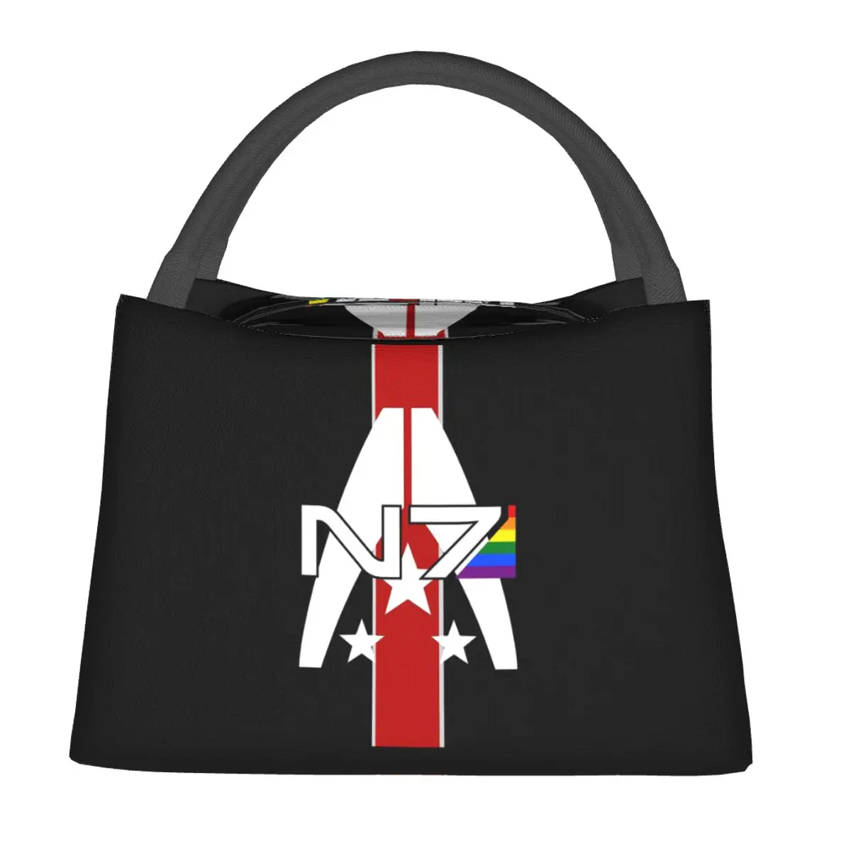N7 Pride, Mass Effect Insulated Lunch Bag for Women Children Portable Food Boxes Thermal Lunch Box Tote