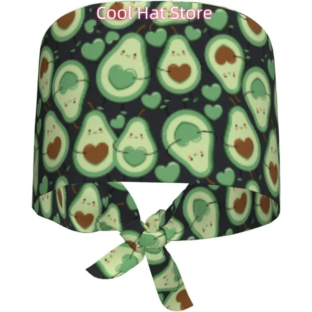 

Heart Shaped Avocado Breathable Scrub Hat for Nurses & Doctors Adjustable Working Cap with Moisture-Wicking Fabric