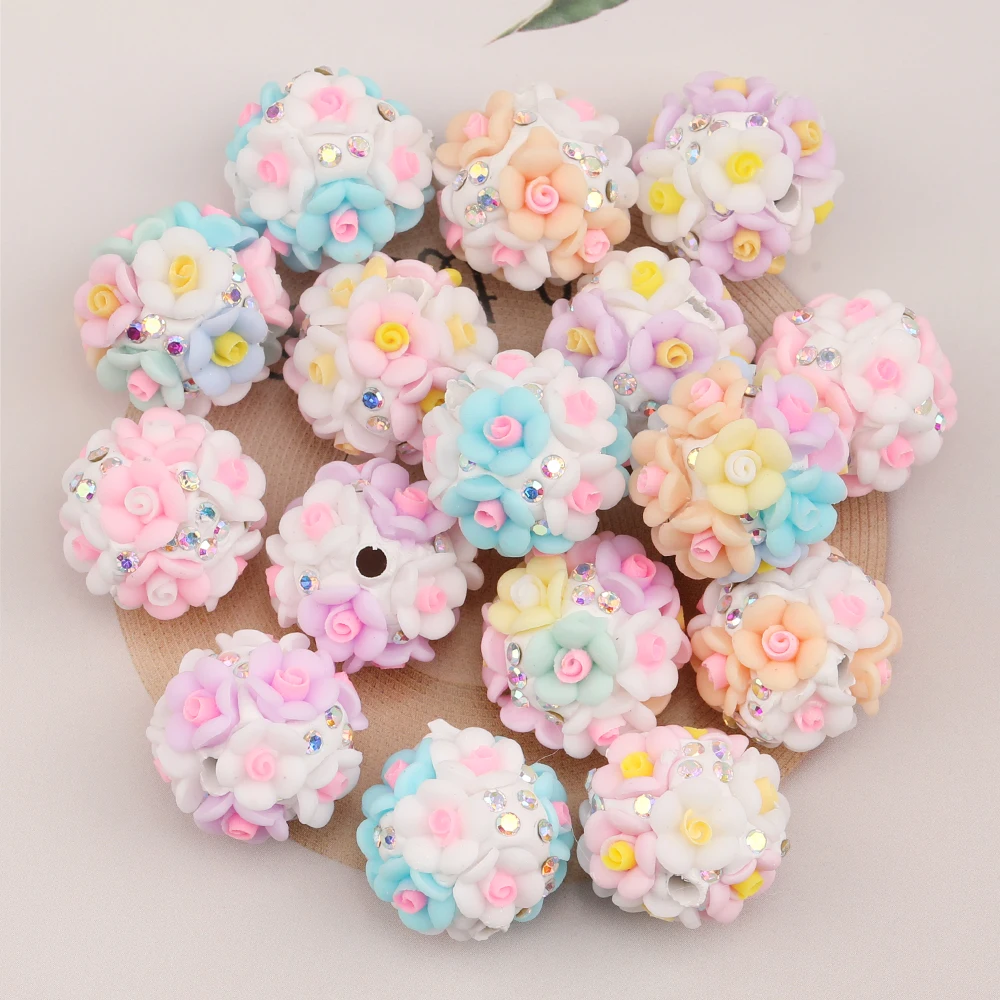 

Cordial Design 50Pcs 20*20MM DIY Fancy Beads/Round Shape/Polymer Clay Bead/Hand Made/Flower Bead/Jewelry Findings & Components