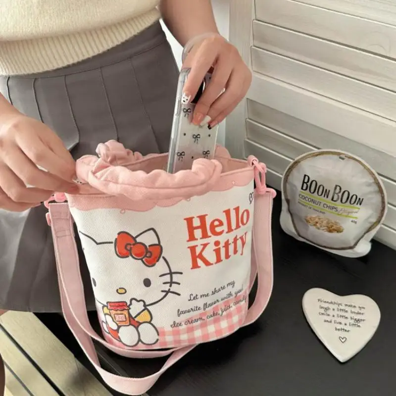 

New Hello Kittys Sanrios Crossbody Bag One Shoulder Crossbody Cute Kawaii Cartoon Cinnamoroll My Melody Anime Figure Portable