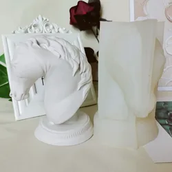 Grande scultura in gesso testa di cavallo stampo in Silicone testa di cavallo stampo in Silicone fai da te aromaterapia candela arte statua decorazione della casa regalo