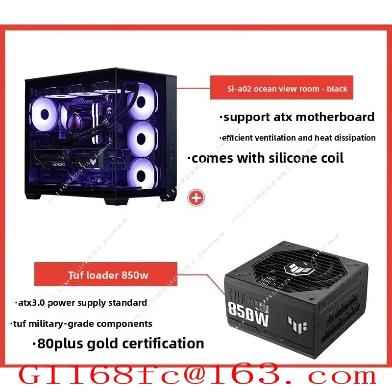 Suitable for A32 ATX Motherboard, Side View, Full View, Pillarless Desktop Computer, Sea View Room, Chassis