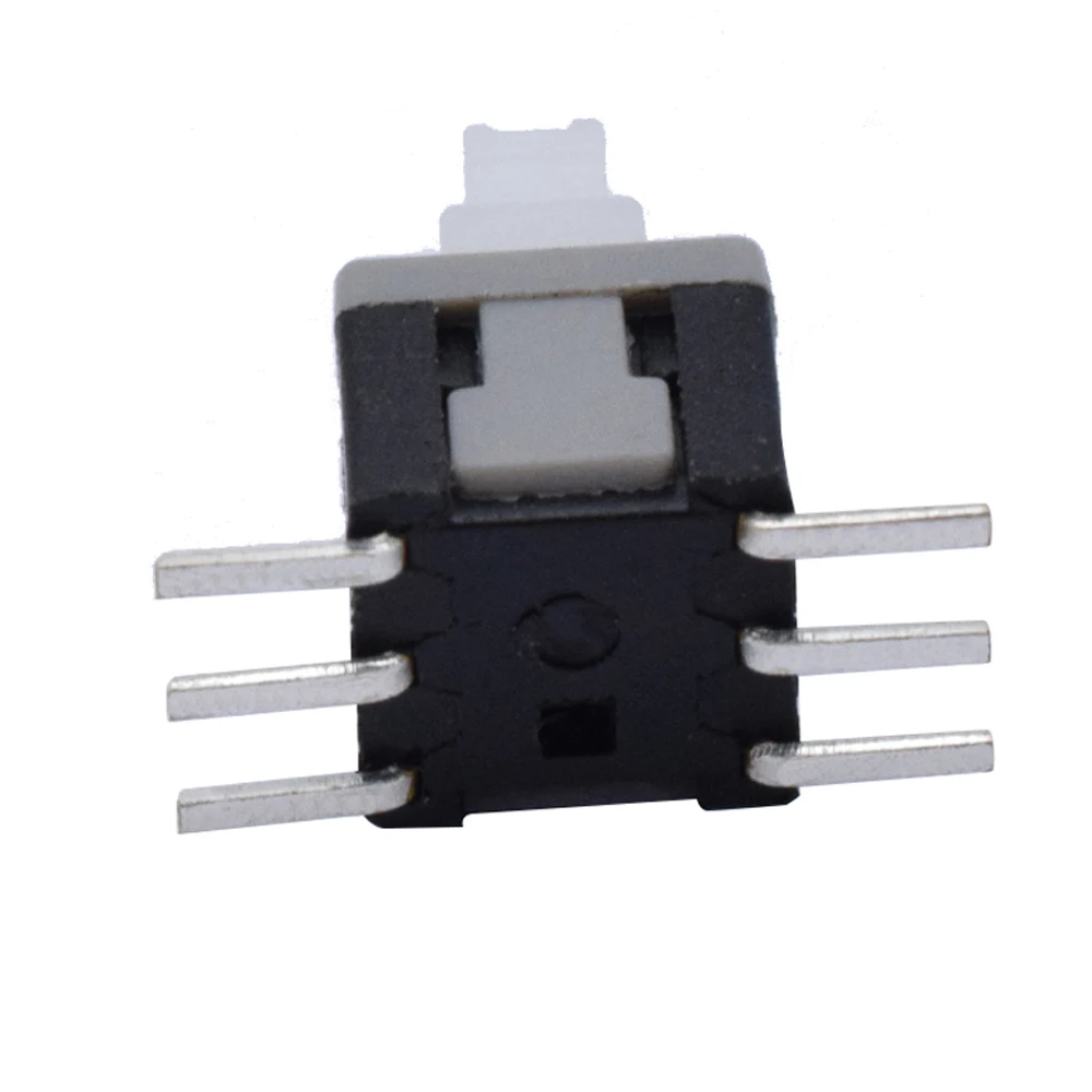 Push-button switch 5.8x5.8 six-pin patch type double-row vertical self-locking switch High life and temperature resistance