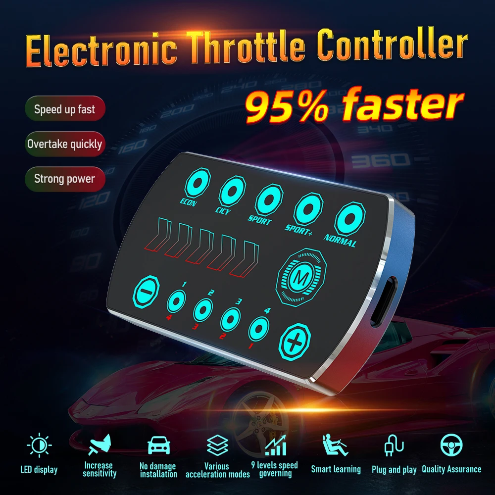 WiiYii F6 New Version of Throttle Response Controller Car Electronic Accelerator Throttle Controller 9 Steps (levels) Adjustable
