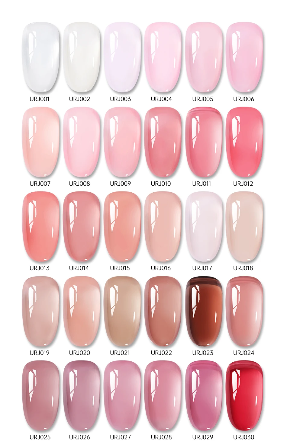 UR SUGAR 15 ml Jelly Nude Gel Nagellack Hellrosa Durchscheinende Farbe Soak Off UV LED Gel Lack Nail Art DIY Mode Maniküre – Detail 4