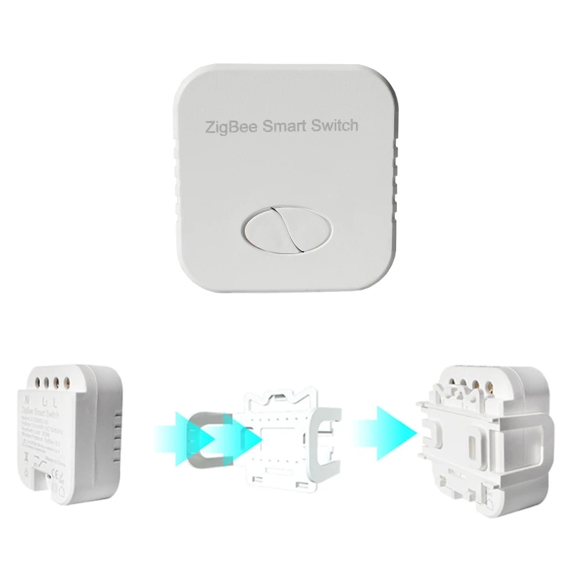 ZigBee 2 Gang Tuya Home for Smart Light Wall Button Breaker Mo