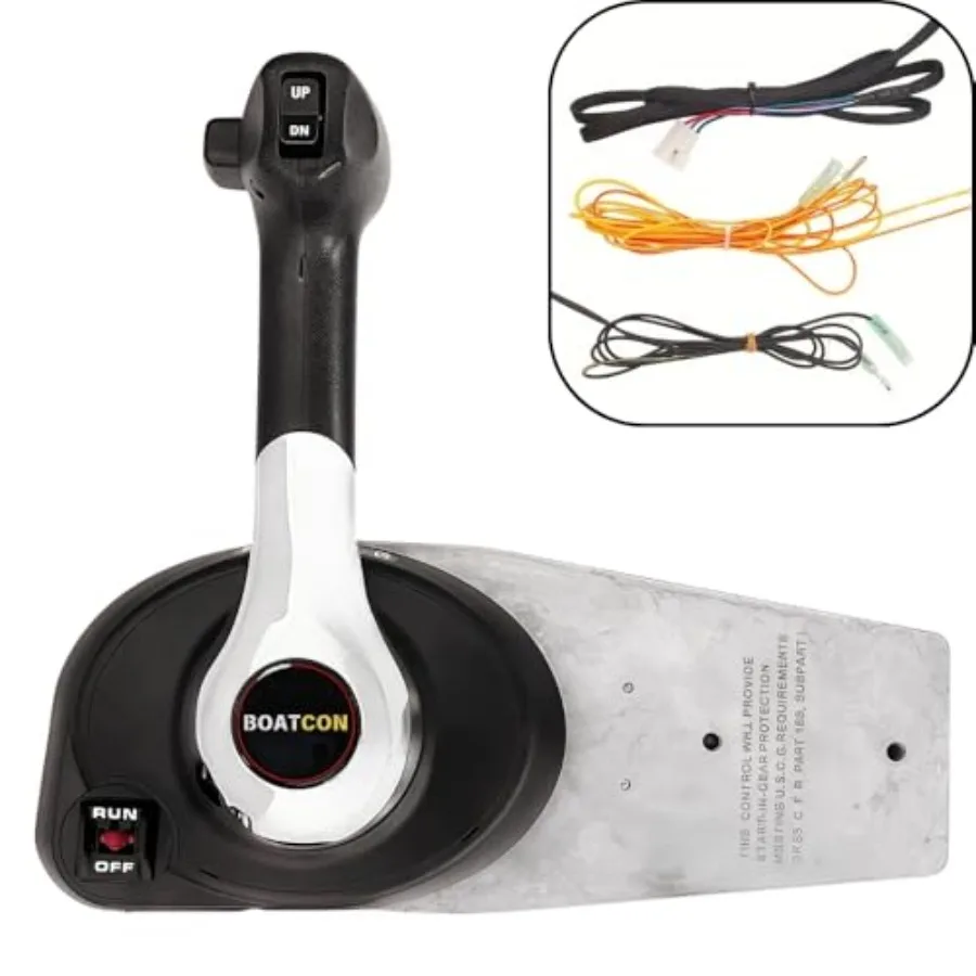جهاز تحكم عن بعد لمحرك ميركوري الخارجي 4000 Gen II 8M0030550 حامل جانبي مع حواف طاقة ومفتاح إيقاف للتطبيق البحري #4