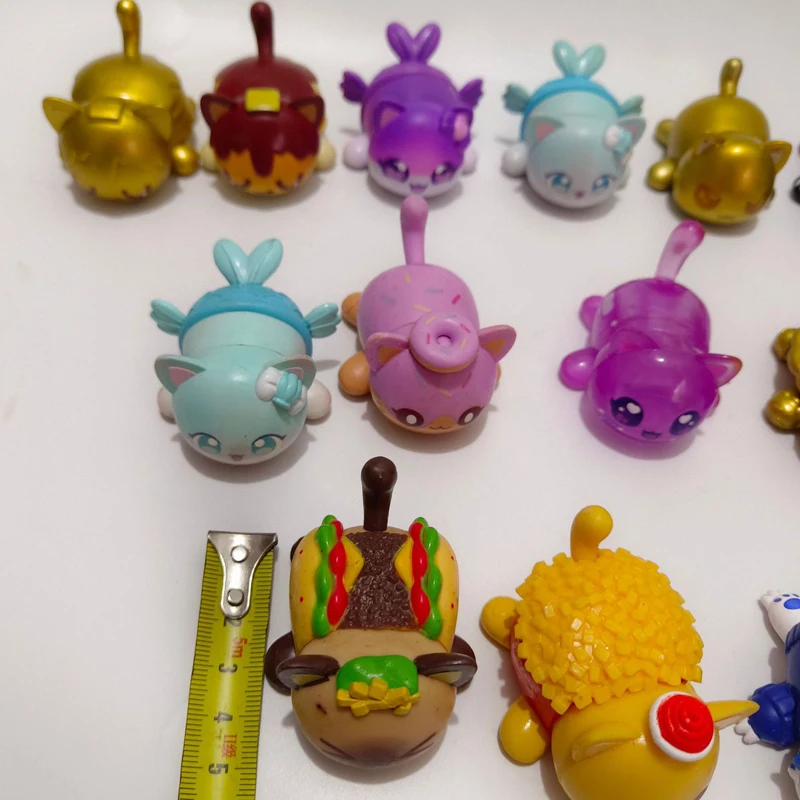 الأصلي الكرتون أنيمي الشكل الذهبي التنين القط كريستال همبرغر هريرة نموذج نادر محدود مجموعة لعبة هدية للطفل الكبار