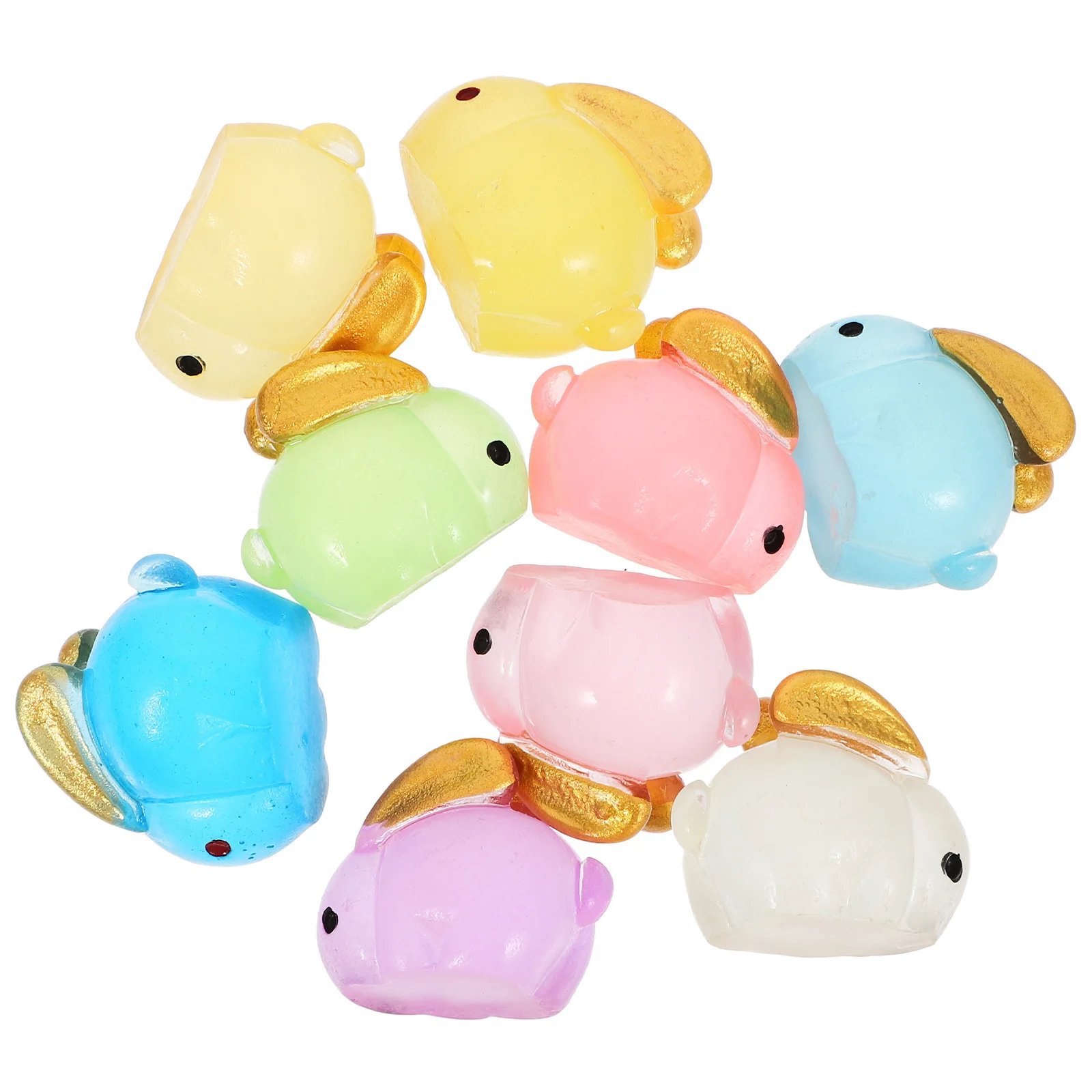 

9Pcs Glow in The Decor Resin Miniature Landscape Sculptures for Garden Outdoor Yard Lawn Room Dollhouse Decorations