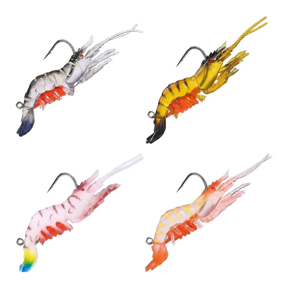For Fierce Fights Multi Color Soft Shrimp Lure Tear Resistant Flexibility Heavy Density Core Downward Biased Center