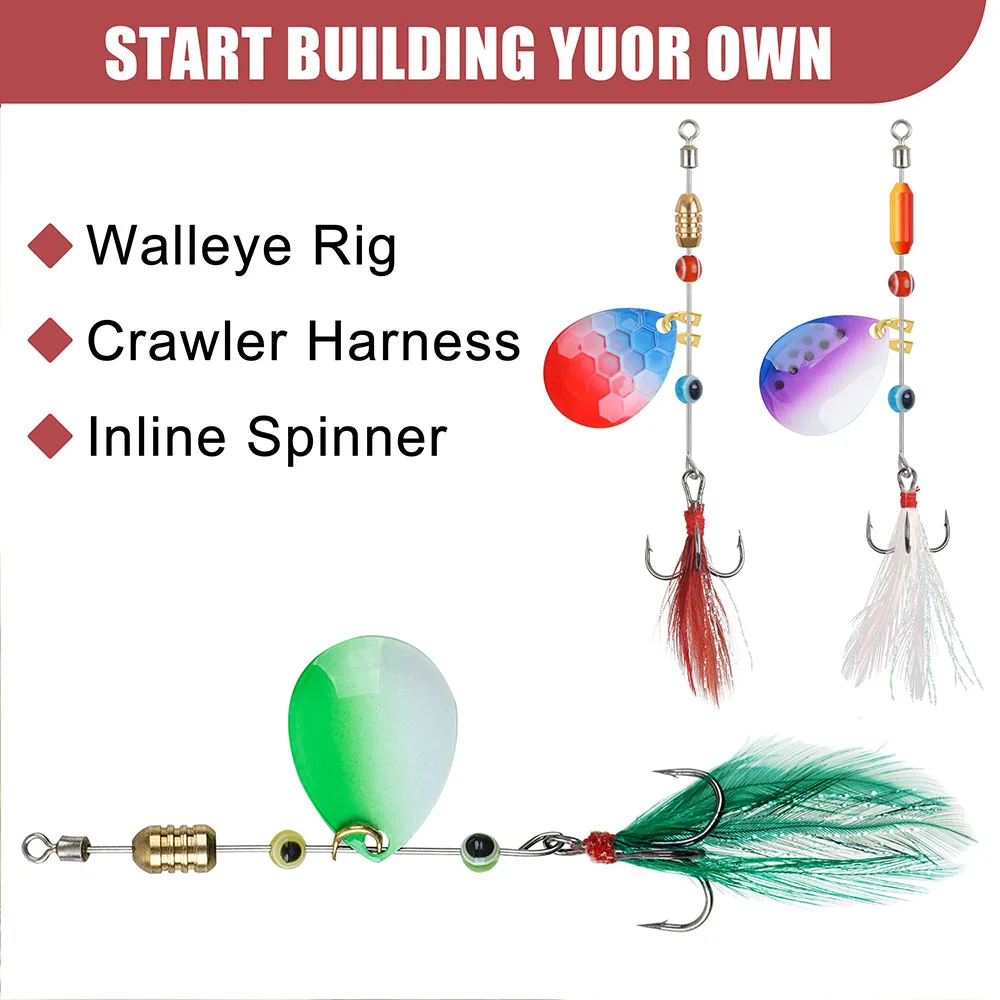 Kit Fabricación Señuelos Giratorios Walleye – 190 piezas con anzuelos triples - imagen 4