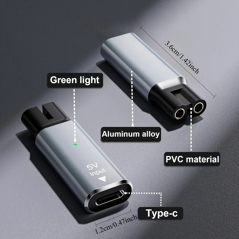 3 Pack USB-C Female to Shaver Charger Adapter 5V Electric Razor Hair Clipper Charging Converter