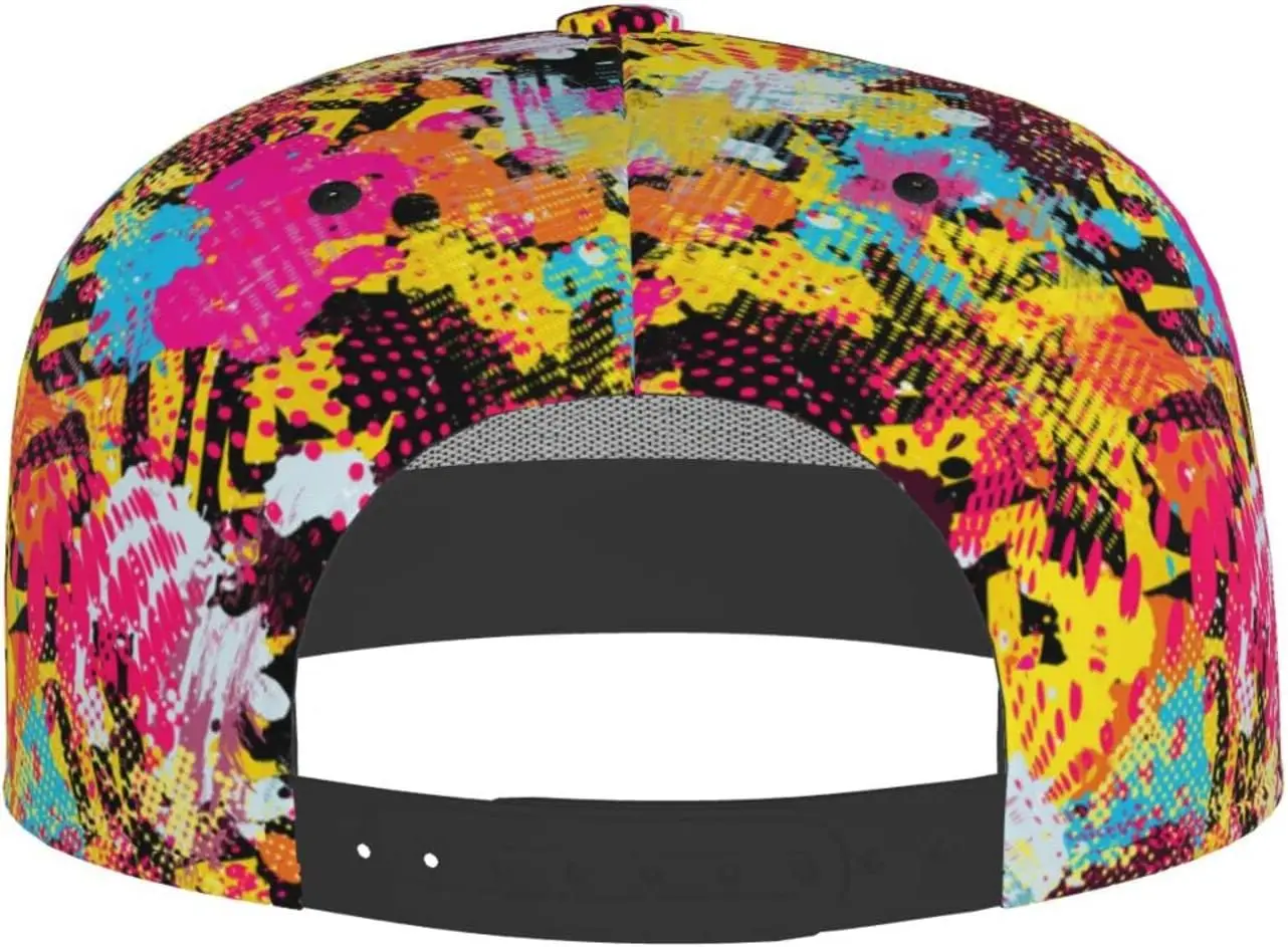 Graffiti Snapback Hat for Men Women Hip-hop Adjustable Baseball Cap Flat Bill Visor Trucker Cap Unisex