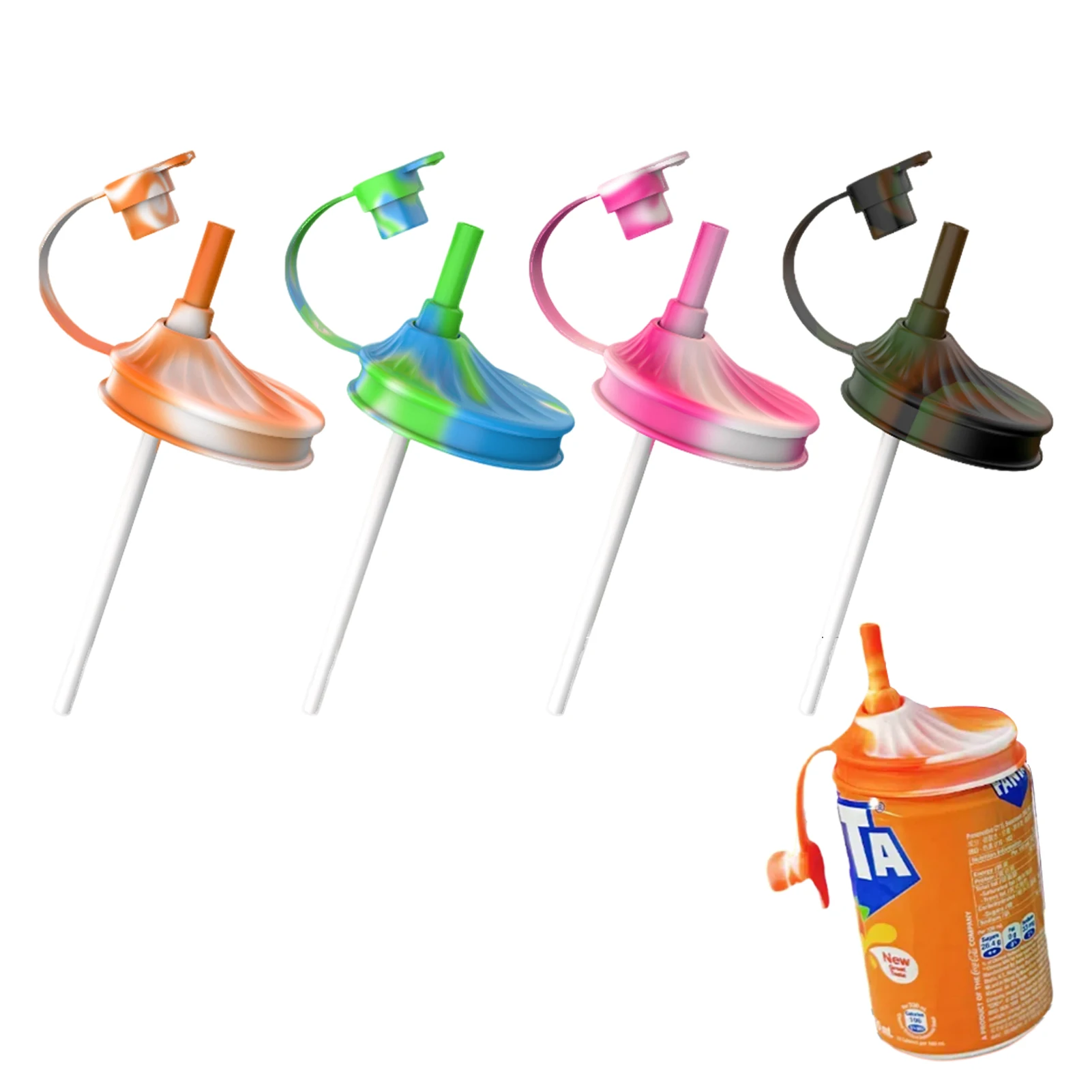 

Soda Can Lids Silicone Leak Proof Drink Cup Lids for Coke Beer Cans Universal Standard Size Reusable Beverage Bottle Cover