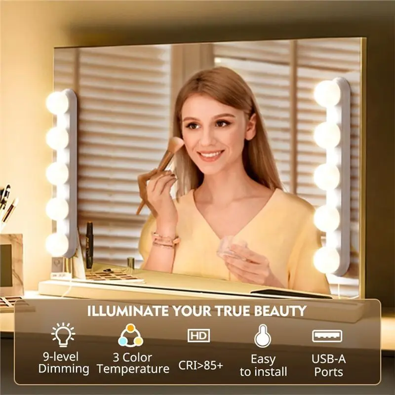 【PARTY】For Vanity Lights Makeup Light With 3 Color Modes Adjustable Dimmable Led For Mirror For Vanity Table Dressing Room
