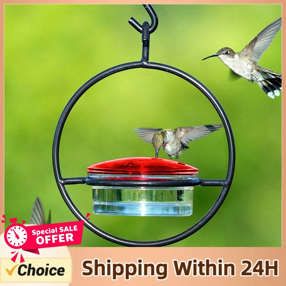 Outdoor Humming Bird Feeder Ant Bee Proof Hummingbird Feeder Tray with Red Plastic Bowl for Outside Garden Backyard Patio Deck