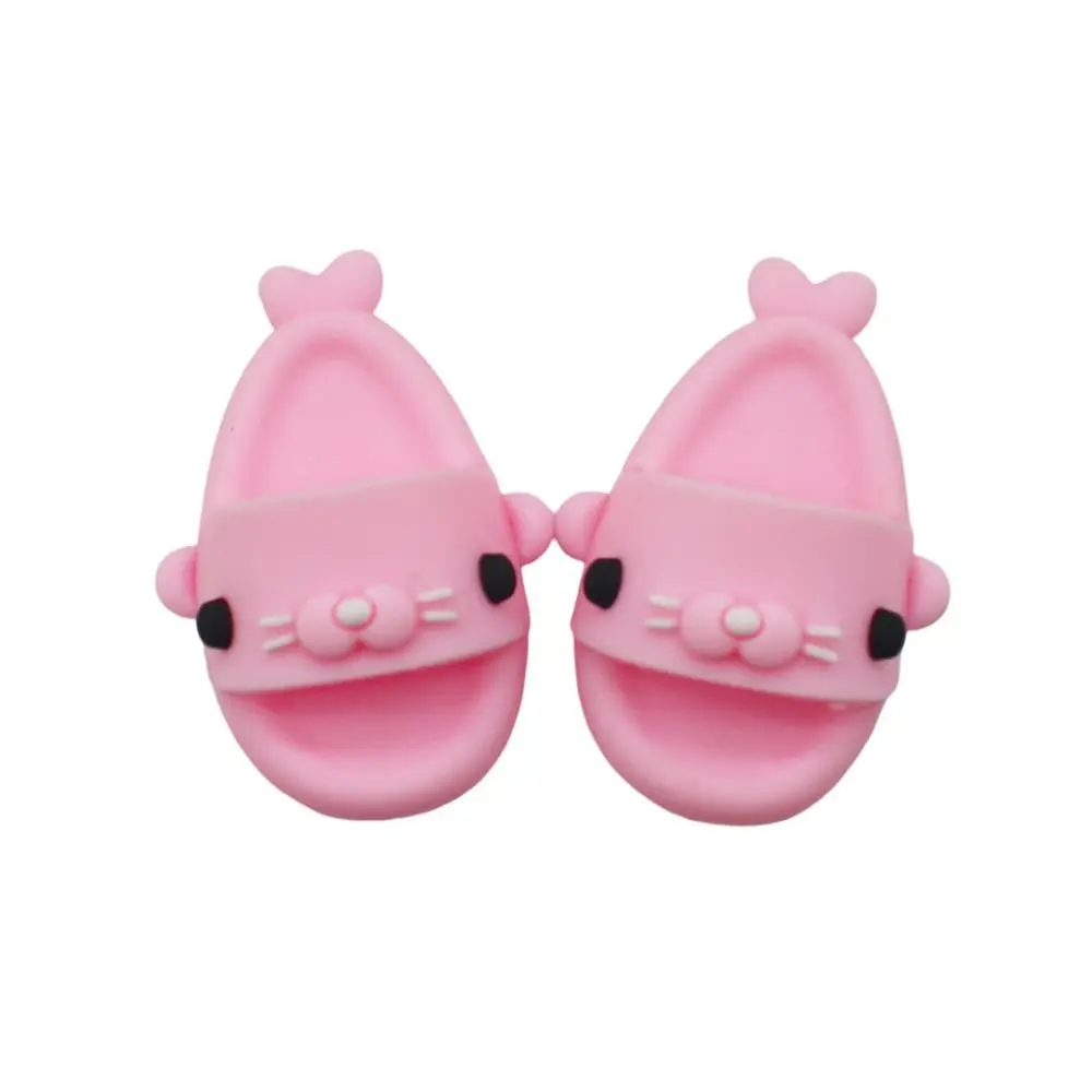 Buraco sapato decoração dedo do pé redondo boneca selo chinelos mini forma de vedação 1/6 bjd boneca sapatos de plástico dos desenhos animados ob11 selo sapatos 1/6bjd