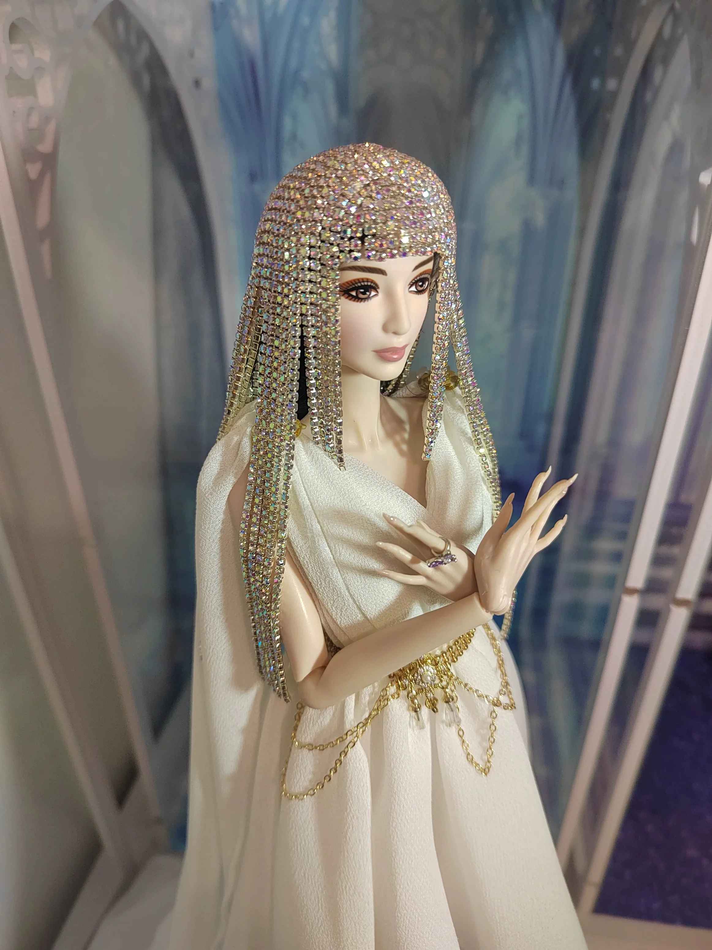 เครื่องประดับนางแบบขนาด 30 ซม. เพชรระยิบระยับ แฟชั่นที่คาดผมประดับเพชร นางฟ้าประดับเพชร สำหรับตุ๊กตาเจ้าหญิงขนาด 1/6 แต่งตัว