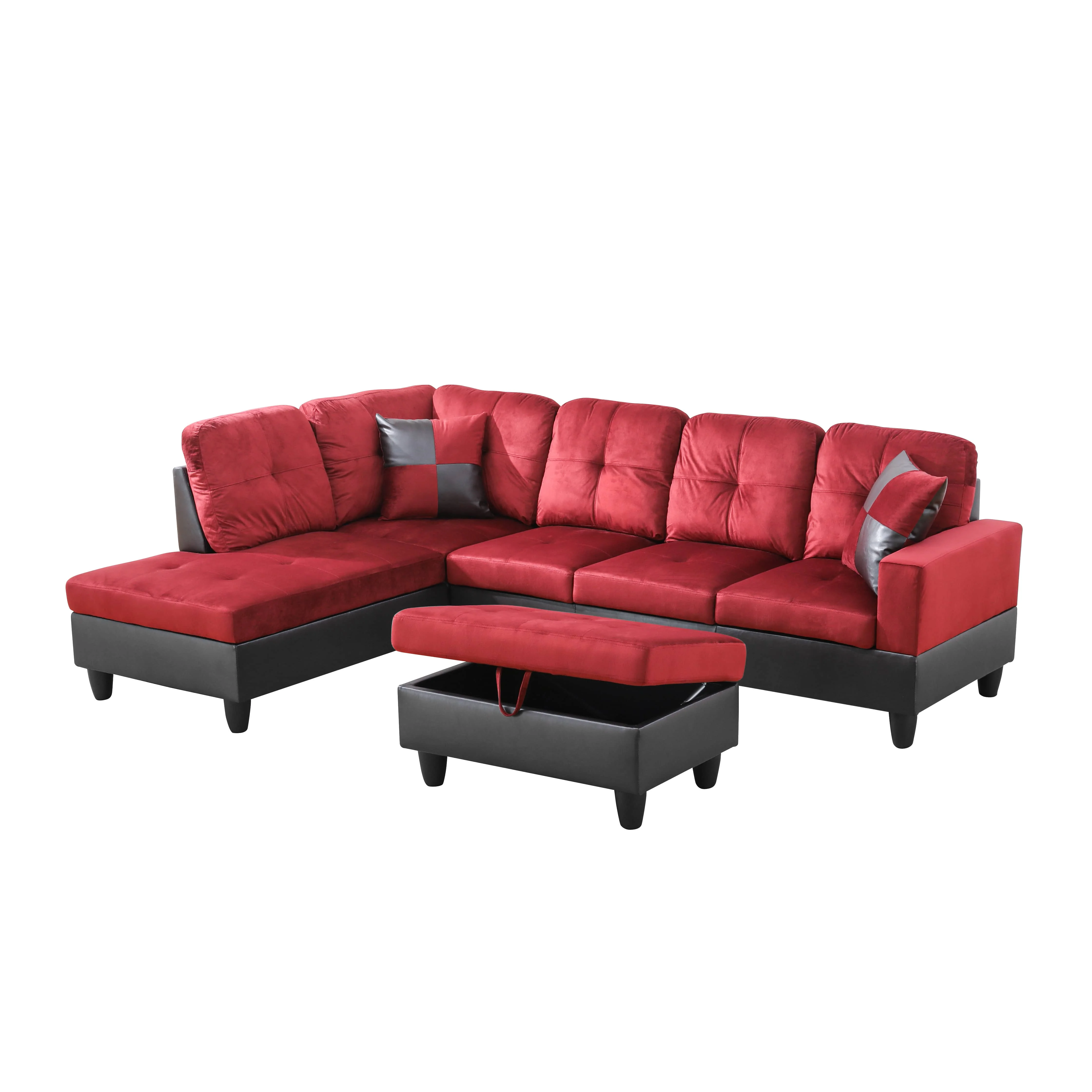 

Comfortable Fabric Sectional Sofa Set with Crescent-Shaped Stainless Steel Legs for Living Room and Gym Hotel Style