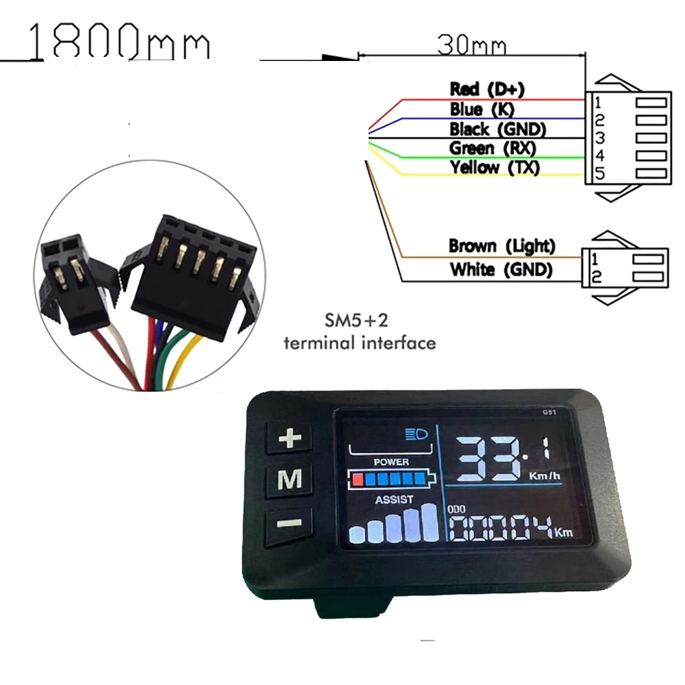 Electric Scooter Parts Repair G51 Cashboard Colorful Screen LCD Meters Accessory For Electric Bicycle Intelligent Acesssories