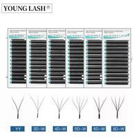 YOUNG LASH 3D 4D 5D 6D 8D W Shape Eyelashes Extensions YY Shape Lashes Mink Soft Easy Faning Lashes Premade Volume Lashes