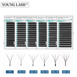 YOUNG LASH 3D4D5D6D8D W Shape Eyelashes Extensions YY Shape Lashes Mink Soft Easy Faning Lashes Premade Volume Free Shipping