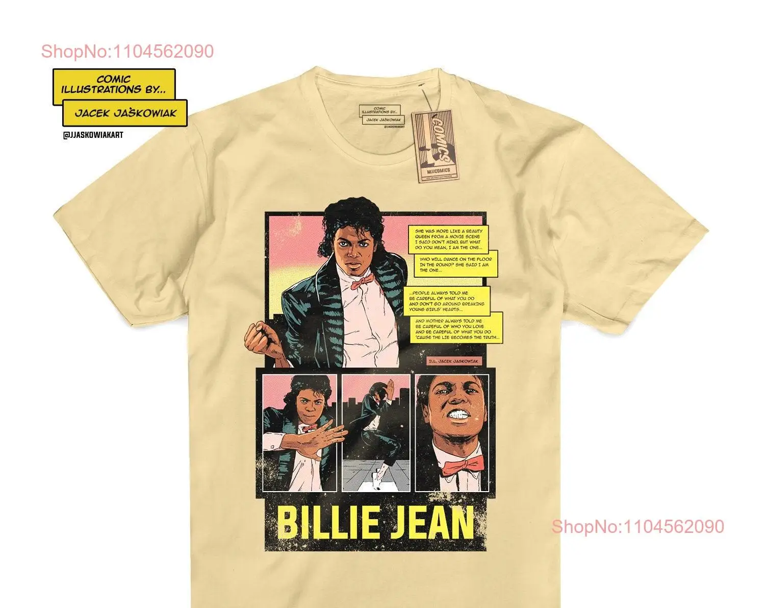 Billie Jean '83 Comic Page T Shirt Unofficial long or short sleeves