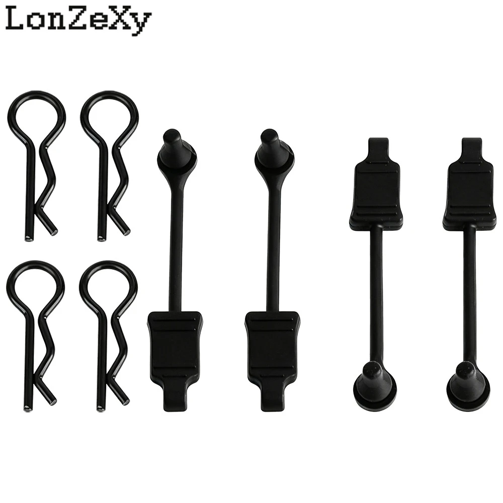 4Pcs Anti-Lost Body Clips Retainer + R-Pins for 1/10 1/8 RC Crawler Car Shell Mount Upgrade Parts