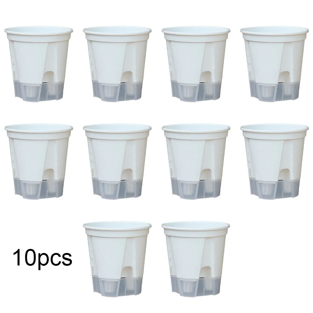 Busy Individuals Flower Pots 10 Pieces Self Watering Flowerpot Set Breathable Flower Pot Convenient Water Refills