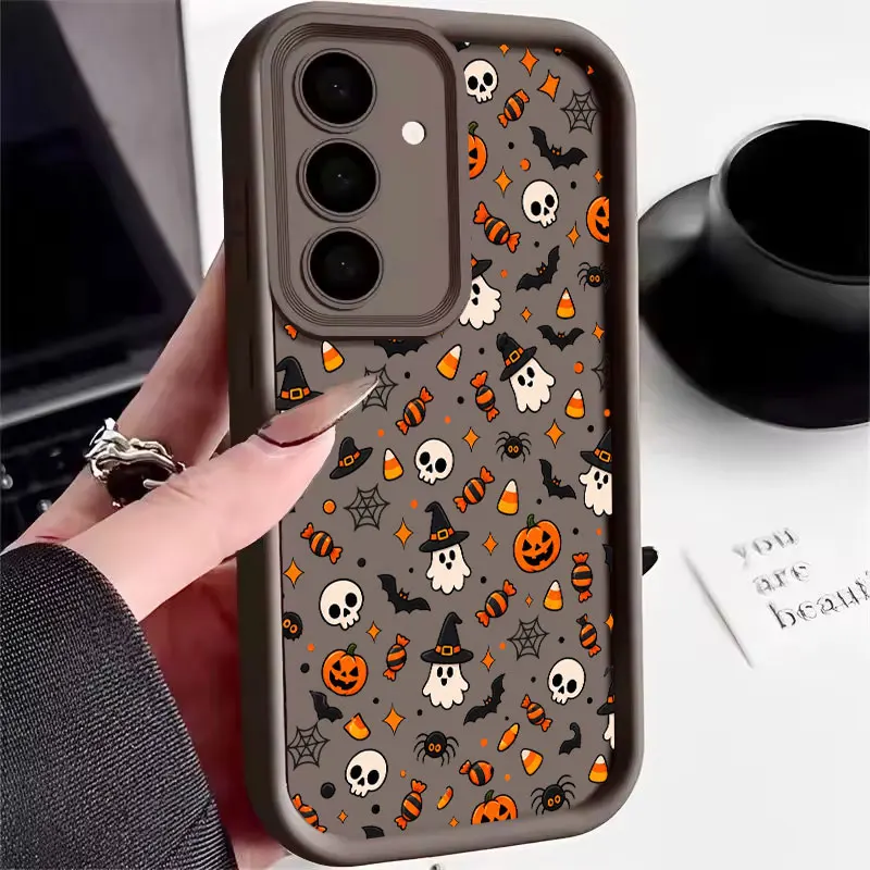 Happy Halloween Cute S26Ultra Case For Samsung Galaxy S26 S25 S24 S22 S23 Ultra S21 Plus S20 S25 FE Camera Protection Soft Cover