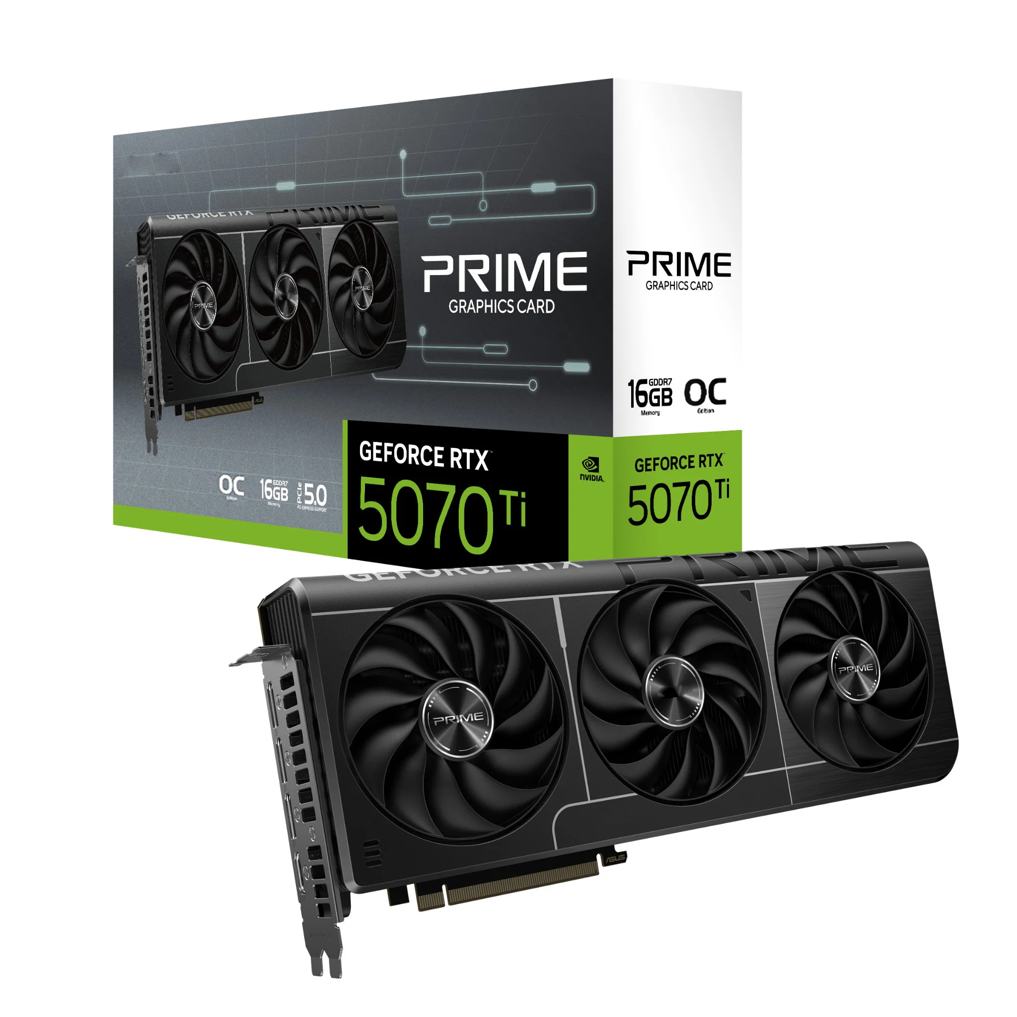 2025 New PRIME GeForce RTX 5070 Ti 16GB OC GDDR7 RTX5070 Ti Graphics Card Gaming GPU Video Card Triple Fans Gaming Desktop