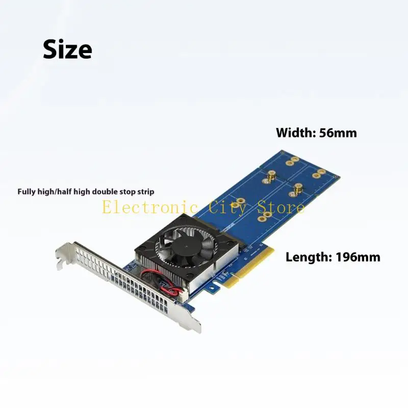 سرعة محول PCIE4.0 x16 مع مروحة هادئة 40 مم تدعم 4x M.2 SSDS HU8D