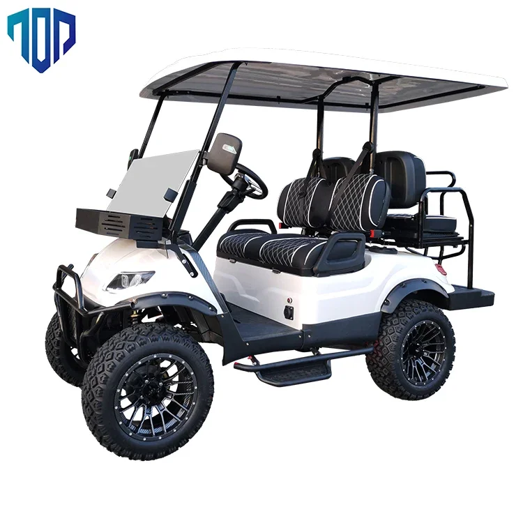 New 48v Lithium Battery Cheap Prices 4 Wheel 4 Seat Electric Follow Golf Cart