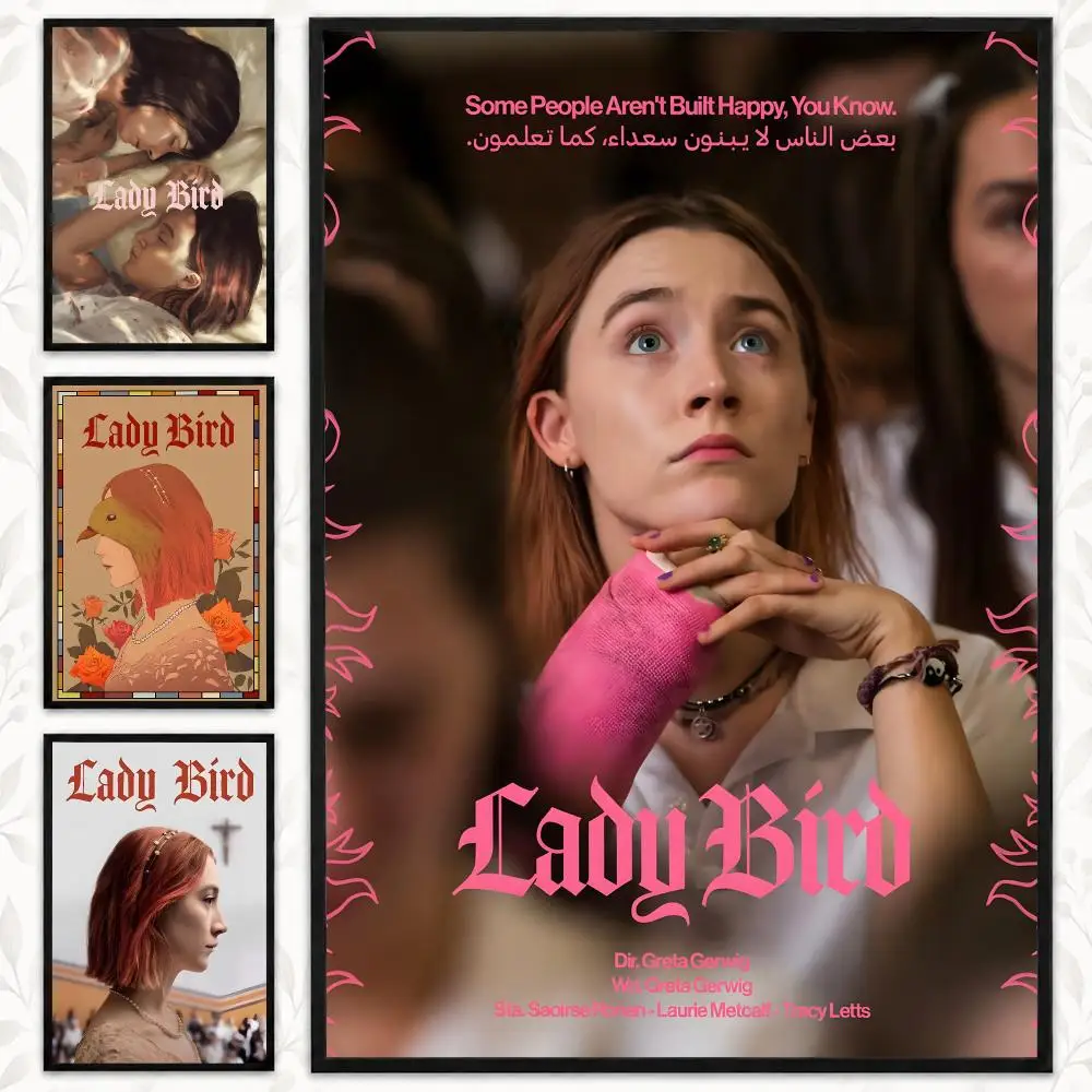 Lady Bird Coming of Age Indie Movie Drama Cinema Style Poster Decorative art prints for the home, holiday gifts, unframed