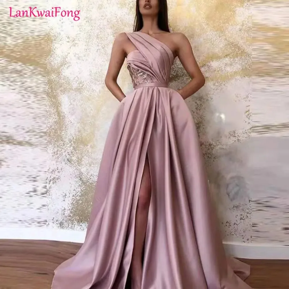 

2024 New Elegant Evening Dress Sexy Split Shoulder Sleeve Off Back Waist Fashion Party Long Dress Women's Wholesale