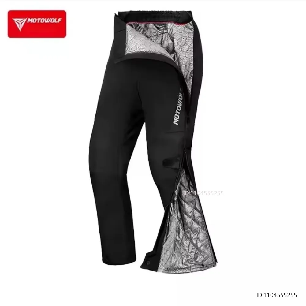 Motowolf Motorcycle Pants Quick Release Trousers Winter Warm Biker Overpants Waterproof Windproof Graphene Lining Moto Trouser