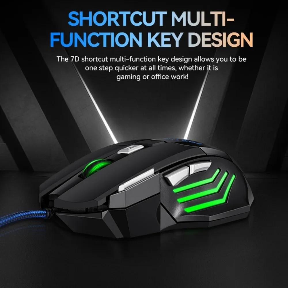 Ratón con cable con luz RGB, ergonómico colorido, Esports, ratón con cable iluminado, ratón con cable USB RGB, accesorios de ordenador