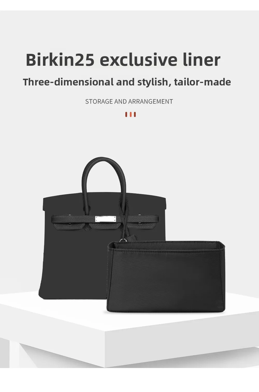 Organizador de Bolso para Birkin 25, con Soporte, para un Almacenamiento Ordenado, Ahorra Espacio, Ligero, Duradero, For