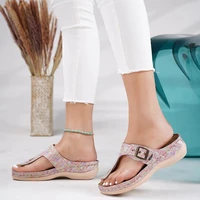 2026 New Wedges Roman Style Platform Leisure Slippers Soft Beach Shoes Flip Flops Women Non-Slip Soft Platform Flip Flops 35-43 - Image 2
