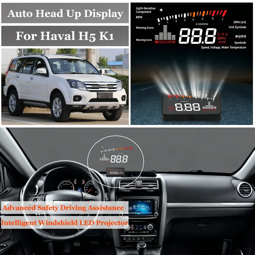 Car Head Up Display For Haval H5 K1 H5 P04 2020-2026 AUTO HUD Windshield Projector Accessories Speedometer Odometer RPM