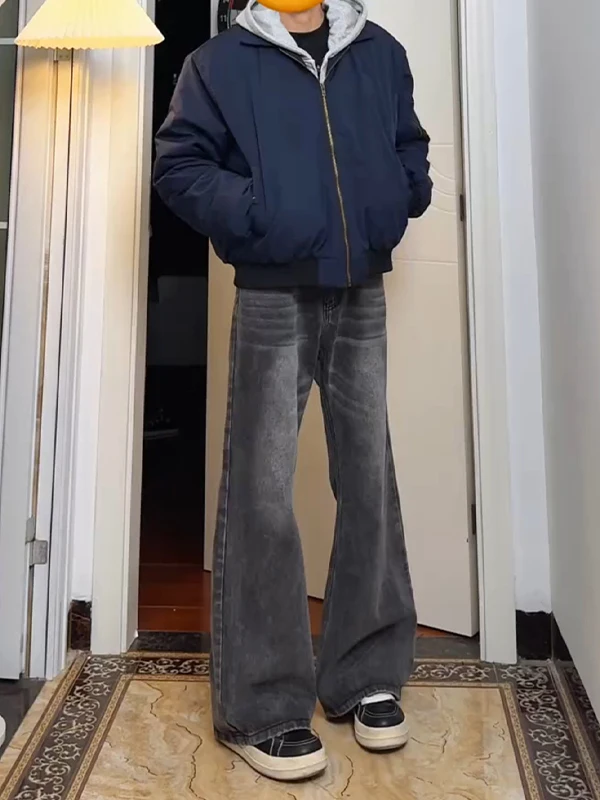 

Cleanfit Bla Bell Bot Jeans Men's Autumn Winter Fce High Street Pants Rise Straight Knife Jeans Casual Daily