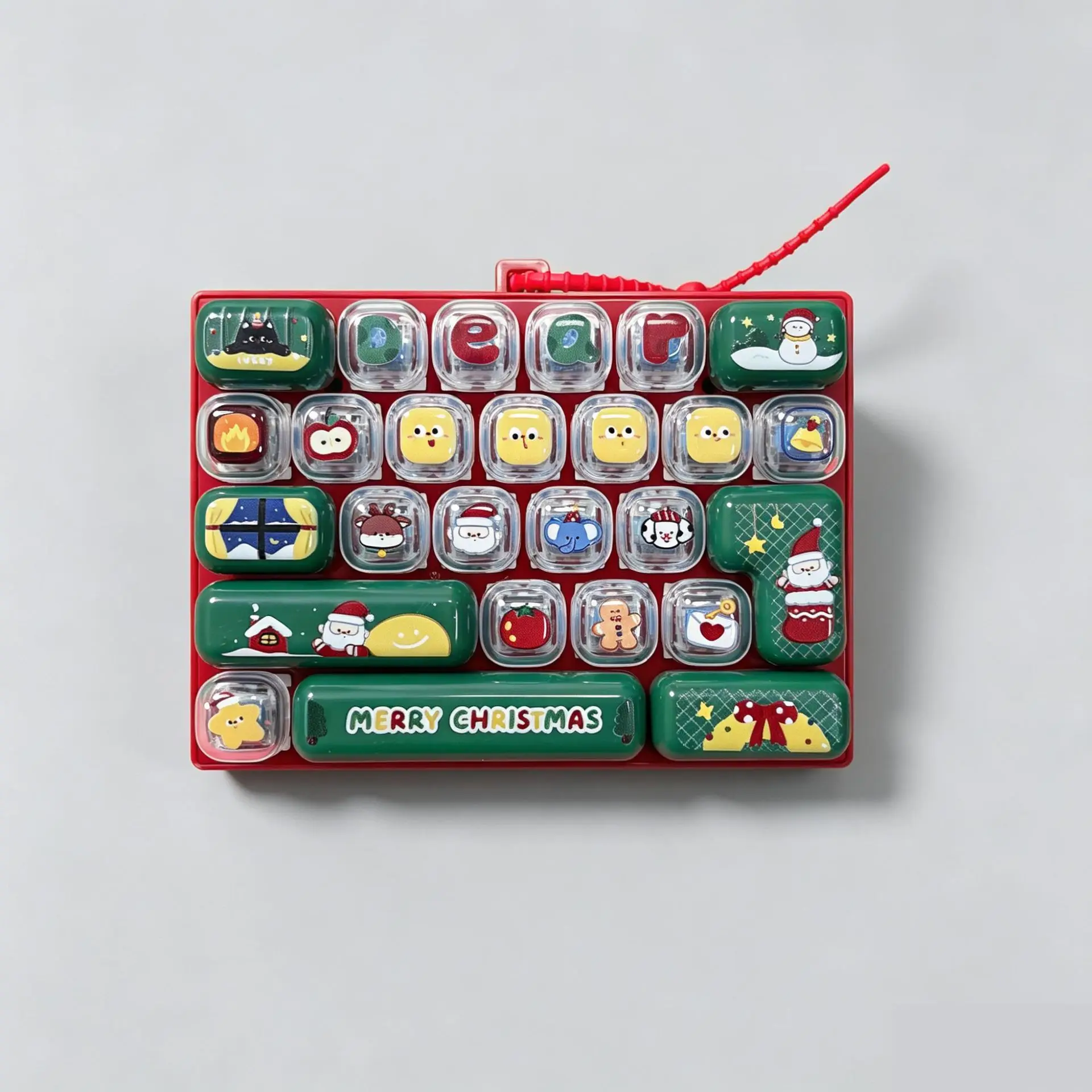 Weihnachten 26 Tasten Fidget-Tastatur-Spielzeug Ornament Anpassbares Druckknopf-Stressabbau-Spielzeug Taschenanhänger Weihnachtsparty-Geschenk – Detail 5