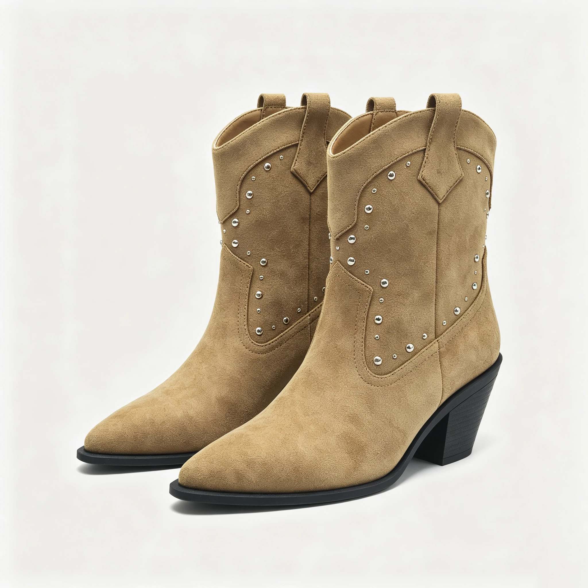 Street Fashion Winter 2026 - Mode Dames Cowboylaarzen Spitse Teen Blokhak
