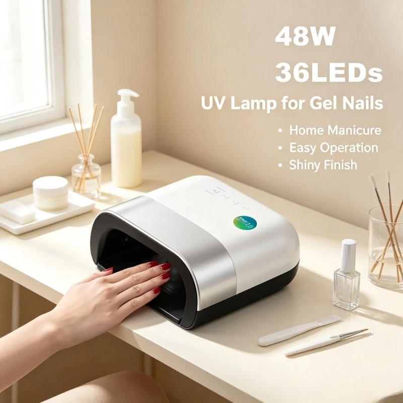 Wireless Gel Nail Dryer UV LED Lamp, Smart Hand Sensor, 4 Timing Options for Home Studio Nail Art Creation