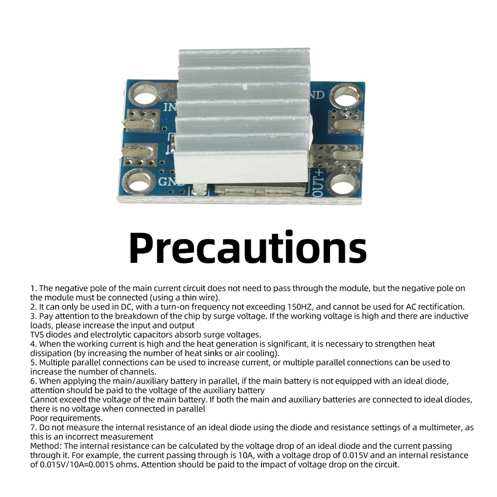 50A/70A Hochstrom-Idealdiodenmodul DC 4–90V Weitspannungsbereich Solar Anti-Reverse-Schutzplatine – Detail 18