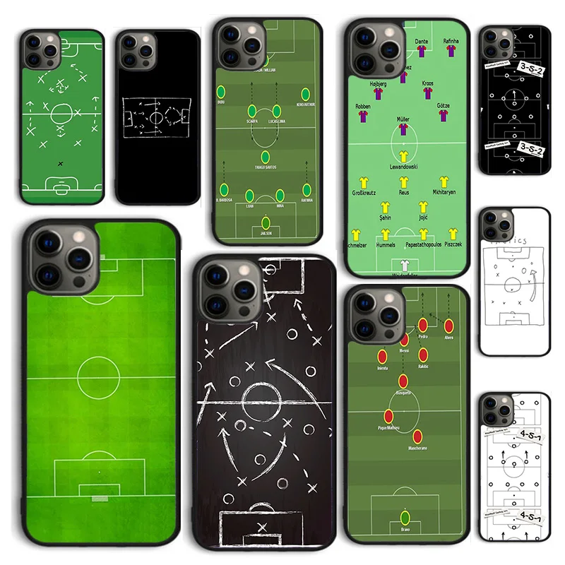 Autumu Football Soccer Tactics Time Phone Case Cover for iPhone 16 15 12 mini 11 13 14 Pro Max SE2020 Apple 6 7 8 Plus Coque