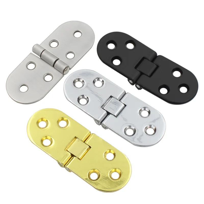 1PC 180 Degree Flush Semicircle Folding Hinge, Table Cabinet Hidden Round Corner Butt Hinge Furniture Hardware