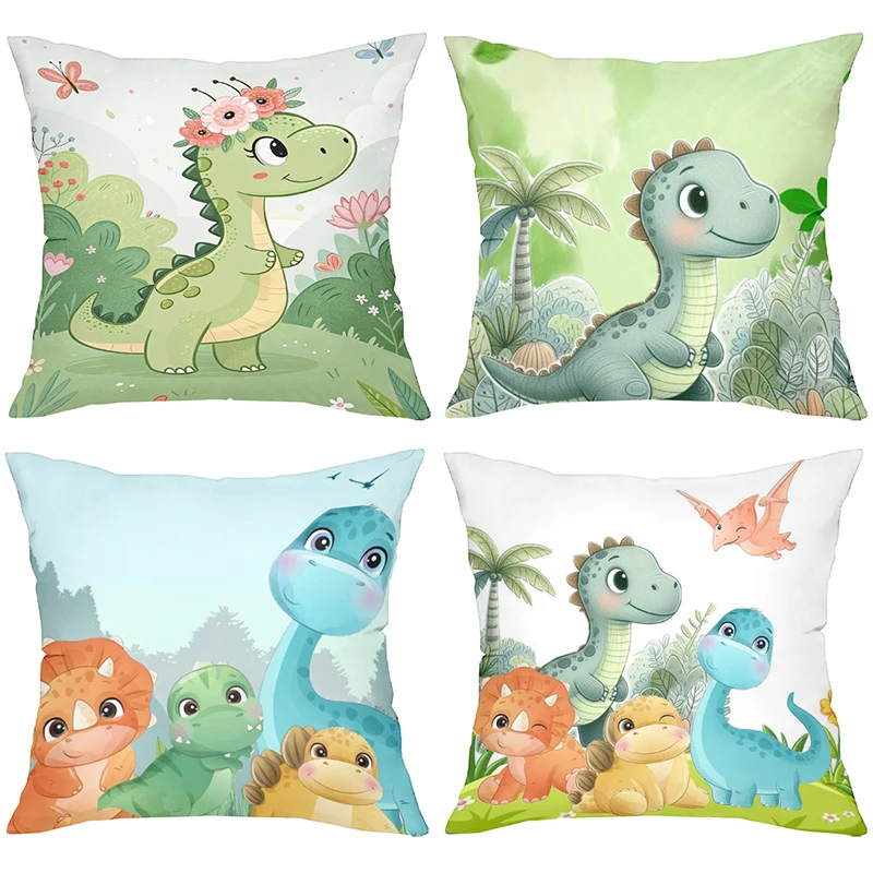 Cute Dinosaur Patterned Throw Pillows for Home Decor Polyester pillowcase, sofa decorative cushion cov Headboard Pillow