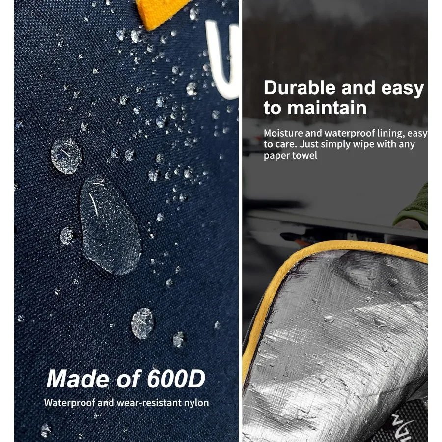 حقيبة تزلج يونيجير للسفر الجوي 360 °   حماية مبطنة بالكامل مقاومة للماء ومتينة حتى 192 سم لنقل السفر بالهواء الثلجي